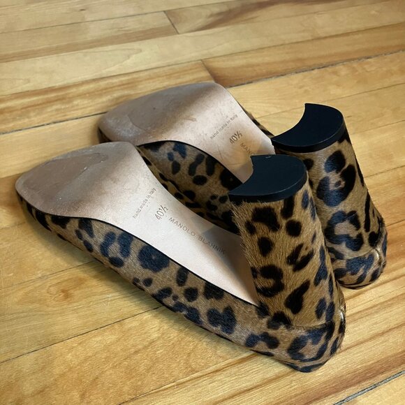 Manolo Blahnik Tucciototo leopard-print calf hair pumps, size 40.5 - Picture 9 of 10